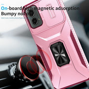 For Motorola Moto G 5G 2024 Sliding Camshield Holder Phone Case(Pink + Rose Red)