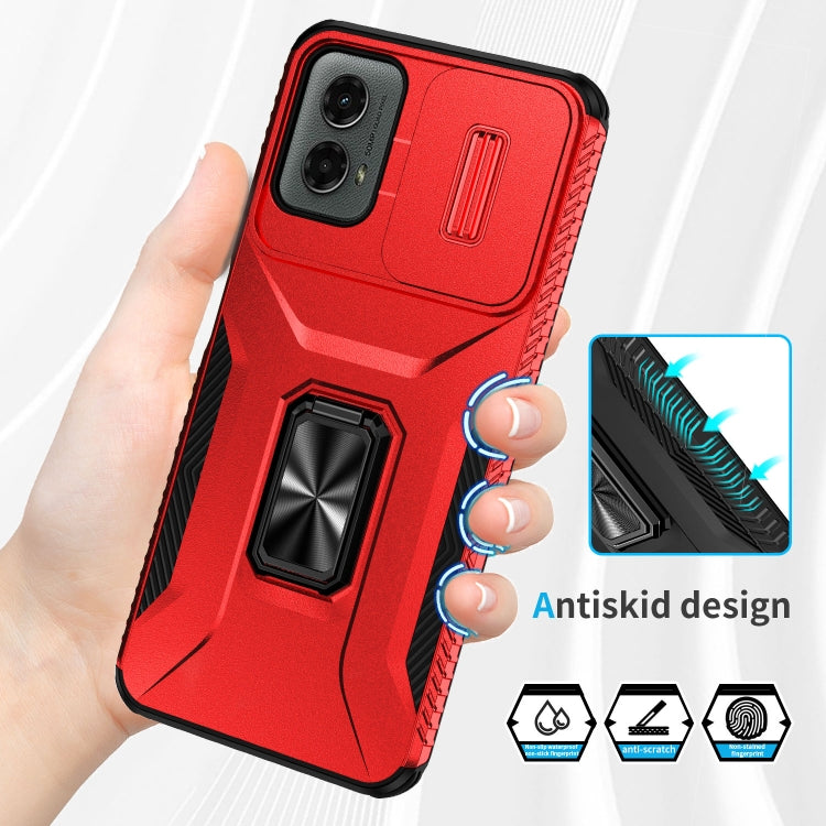 For Motorola Moto G 5G 2024 Sliding Camshield Holder Phone Case(Red)