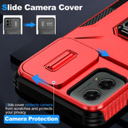 For Motorola Moto G 5G 2024 Sliding Camshield Holder Phone Case(Red)