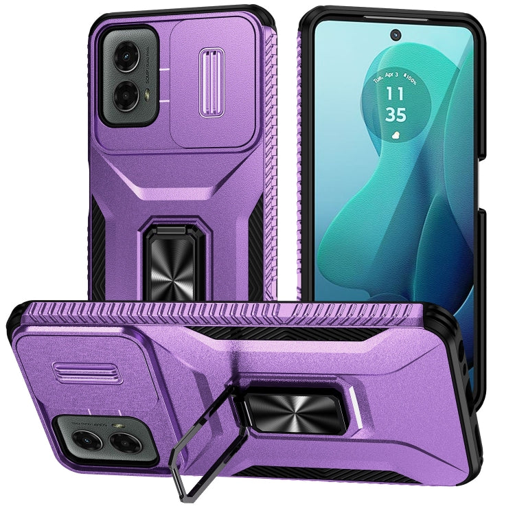 For Motorola Moto G 5G 2024 Sliding Camshield Holder Phone Case(Purple) - Motorola Cases by PMC Jewellery | Online Shopping South Africa | PMC Jewellery | Buy Now Pay Later Mobicred