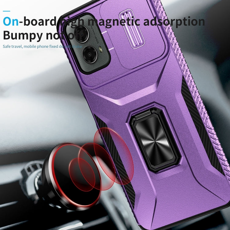 For Motorola Moto G 5G 2024 Sliding Camshield Holder Phone Case(Purple)