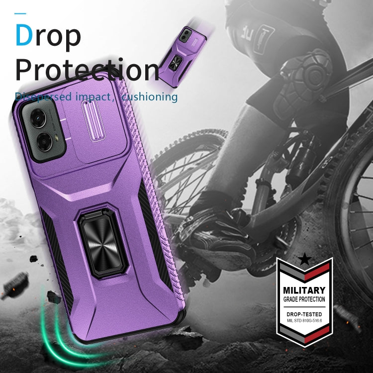 For Motorola Moto G 5G 2024 Sliding Camshield Holder Phone Case(Purple)