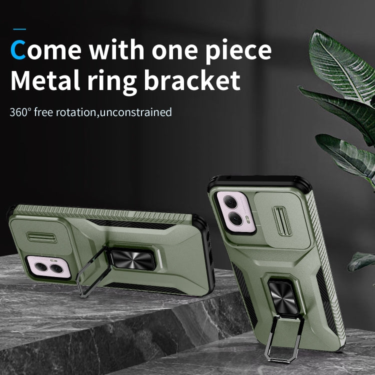For Motorola Moto G Power 2024 Sliding Camshield Holder Phone Case(Alpine Green) - Motorola Cases by PMC Jewellery | Online Shopping South Africa | PMC Jewellery | Buy Now Pay Later Mobicred