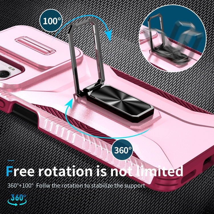 For Motorola Moto G Power 2024 Sliding Camshield Holder Phone Case(Pink + Rose Red) - Motorola Cases by PMC Jewellery | Online Shopping South Africa | PMC Jewellery | Buy Now Pay Later Mobicred