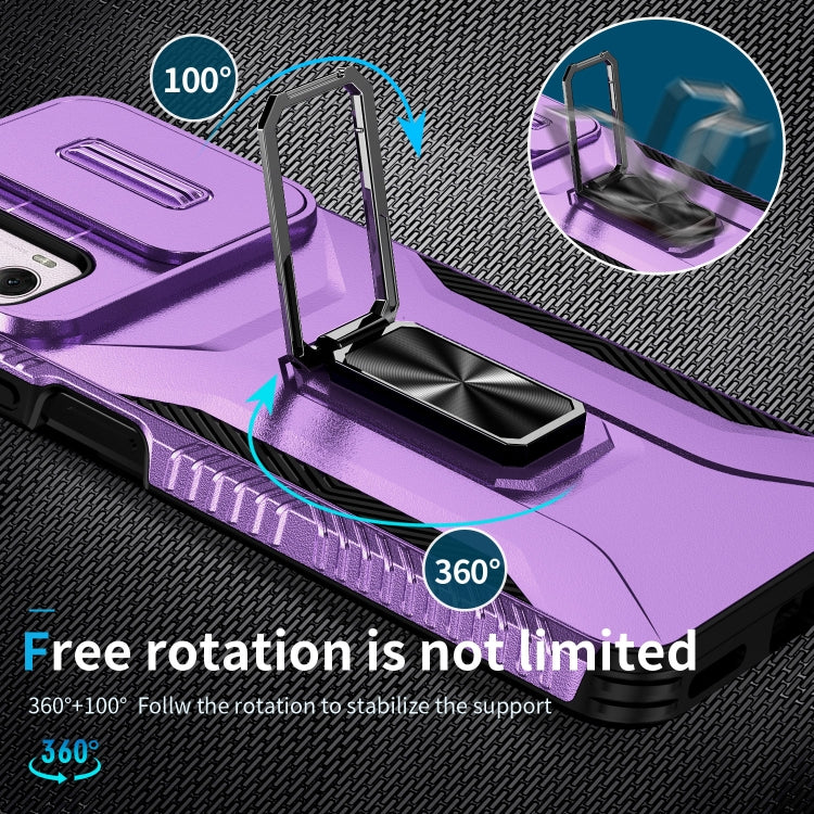 For Motorola Moto G Power 2024 Sliding Camshield Holder Phone Case(Purple)