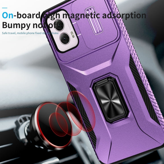 For Motorola Moto G Power 2024 Sliding Camshield Holder Phone Case(Purple)