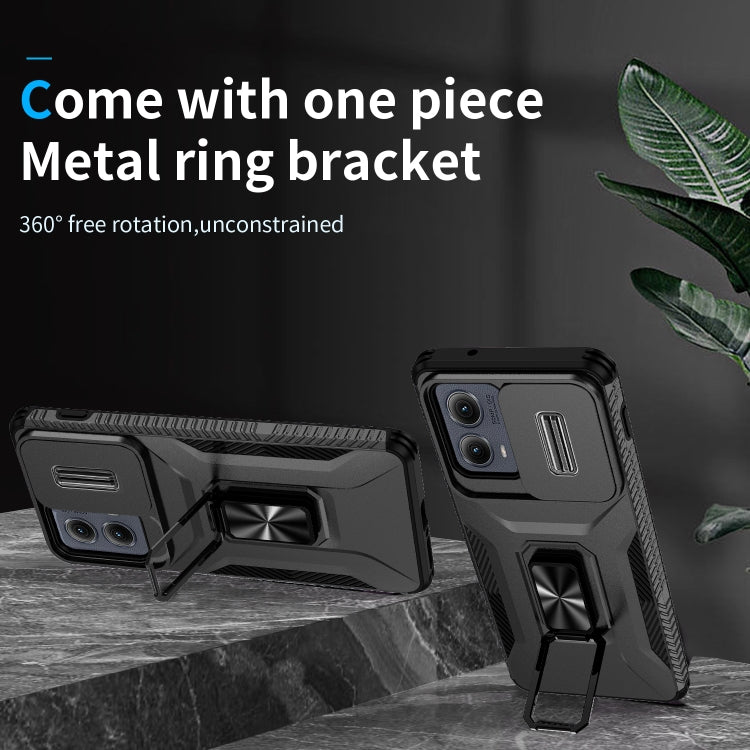 For Motorola Edge 5G 2024 Sliding Camshield Holder Phone Case(Black) - free shipping - PMC Jewellery - Order now!