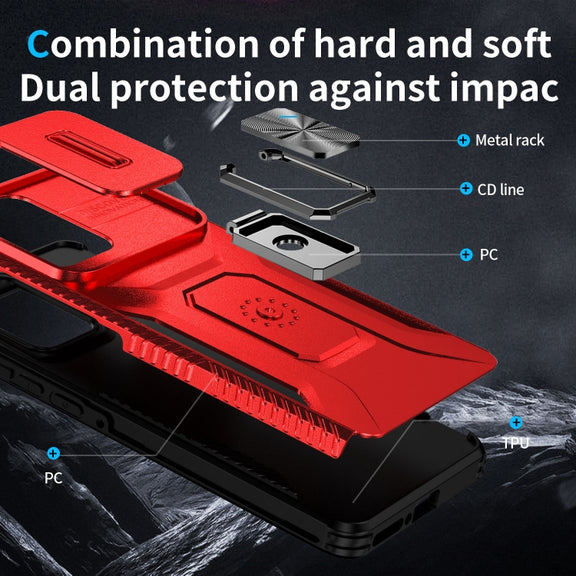 For Motorola Edge 5G 2024 Sliding Camshield Holder Phone Case(Red)