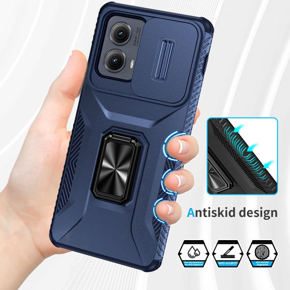 For Motorola Edge 5G 2024 Sliding Camshield Holder Phone Case(Blue)