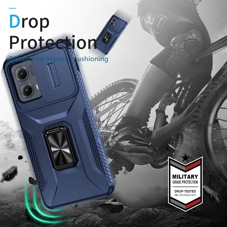 For Motorola Edge 5G 2024 Sliding Camshield Holder Phone Case(Blue)