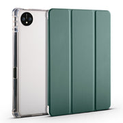 For Huawei MatePad Pro 11 2024 3-fold Clear TPU Leather Tablet Case with Pen Slot(Green)