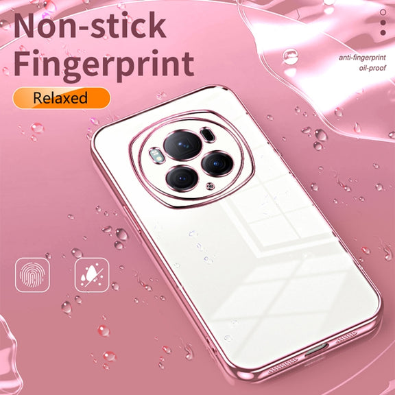 For Honor Magic6 Pro Transparent Plating Fine Hole Phone Case(Purple)