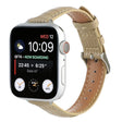 For Apple Watch SE 2023 40mm Slim Crocodile Leather Watch Band(Khaki) - Watch Bands by PMC TechLife | Online Shopping South Africa | PMC TechLife