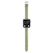For Apple Watch Ultra 2 49mm Slim Crocodile Leather Watch Band(Light Green)