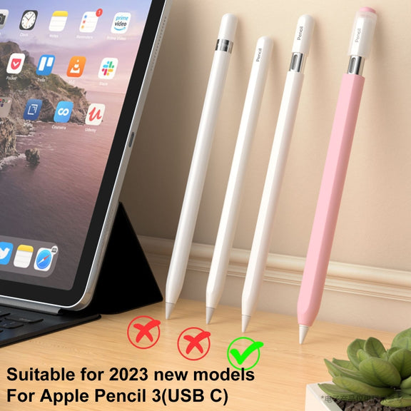 For Apple Pencil (USB-C) Transparent Jelly Stylus Protective Cover(Black)