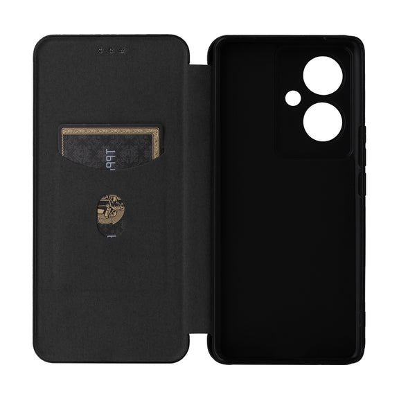 For vivo V29 Lite Carbon Fiber Texture Flip Leather Phone Case(Black)