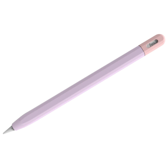 For Apple Pencil (USB-C) Stylus Pen Protective Cover with Nib Cover(Purple+Pink)