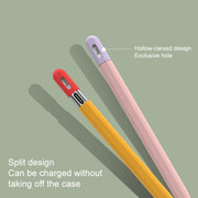 For Apple Pencil (USB-C) Stylus Pen Protective Cover with Nib Cover(Purple+Pink)