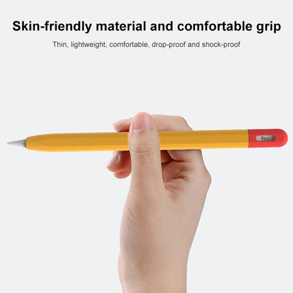 For Apple Pencil (USB-C) Stylus Pen Protective Cover with Nib Cover(Purple+Pink)