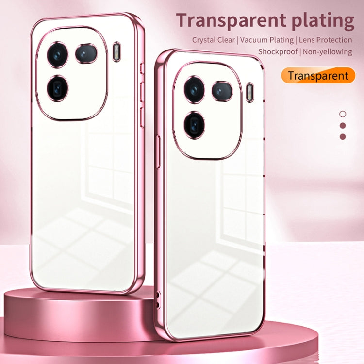 For vivo iQOO 12 Transparent Plating Fine Hole Phone Case(Black) - iQOO 12 Cases by PMC TechLife | Online Shopping South Africa | PMC TechLife | Buy Now Pay Later Mobicred