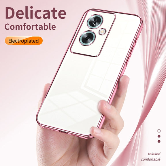 For OPPO A79 5G / A2 Transparent Plating Fine Hole Phone Case(Black)