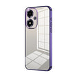 For OPPO A2m Transparent Plating Fine Hole Phone Case(Purple) - OPPO Cases by PMC TechLife | Online Shopping South Africa | PMC TechLife | Buy Now Pay Later Mobicred