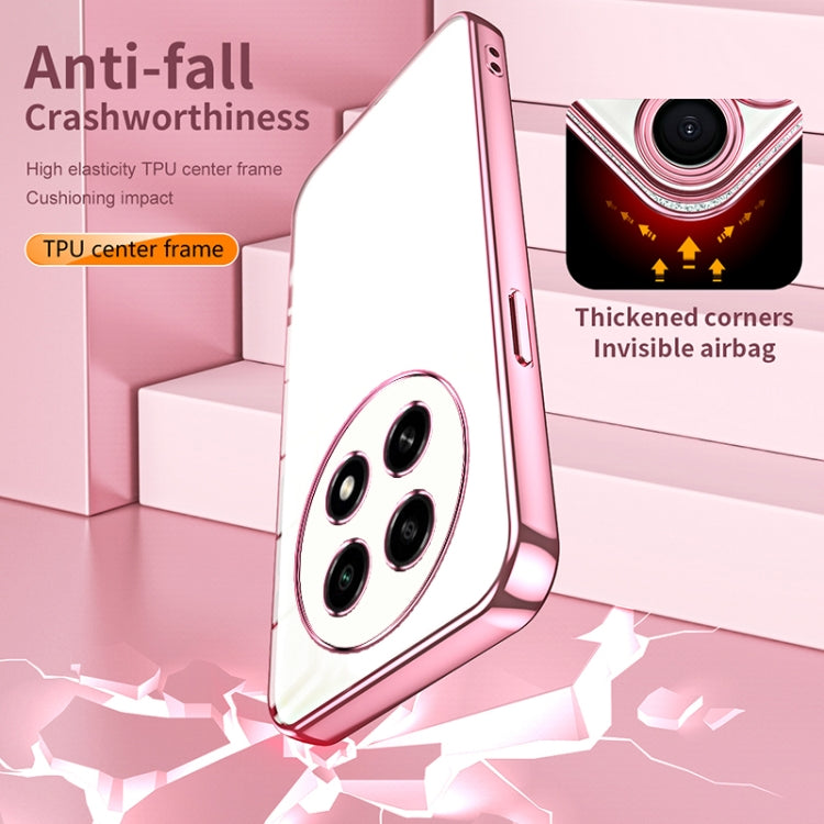 For OPPO A2 Pro Transparent Plating Fine Hole Phone Case(Pink) - A2 Pro Cases by PMC TechLife | Online Shopping South Africa | PMC TechLife | Buy Now Pay Later Mobicred