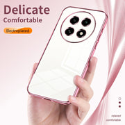 For OPPO A2 Pro Transparent Plating Fine Hole Phone Case(Silver)
