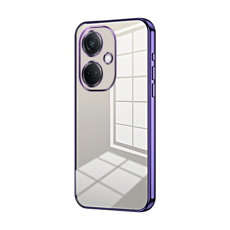For OPPO K11 Transparent Plating Fine Hole Phone Case(Purple) - OPPO Cases by PMC TechLife | Online Shopping South Africa | PMC TechLife | Buy Now Pay Later Mobicred