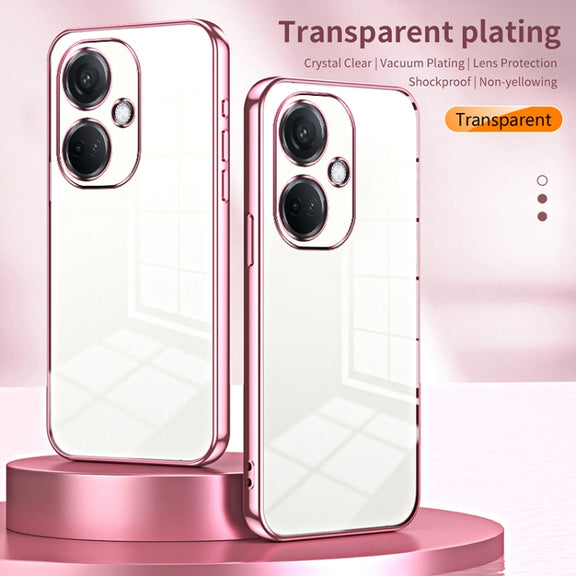 For OPPO K11 Transparent Plating Fine Hole Phone Case(Transparent)