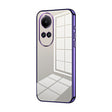 For OPPO Reno10 5G/Reno10 Pro 5G Global Transparent Plating Fine Hole Phone Case(Purple) - OPPO Cases by PMC TechLife | Online Shopping South Africa | PMC TechLife | Buy Now Pay Later Mobicred