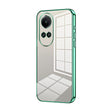 For OPPO Reno10 5G/Reno10 Pro 5G Global Transparent Plating Fine Hole Phone Case(Green) - OPPO Cases by PMC TechLife | Online Shopping South Africa | PMC TechLife | Buy Now Pay Later Mobicred