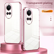 For OPPO Reno10 5G/Reno10 Pro 5G Global Transparent Plating Fine Hole Phone Case(Black)