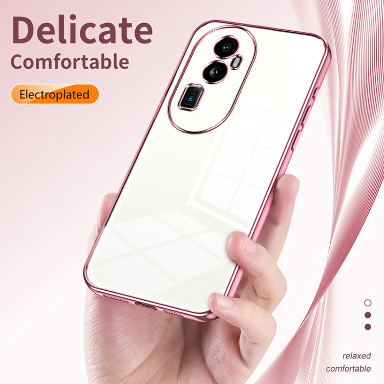For OPPO Reno10 Pro+ Transparent Plating Fine Hole Phone Case(Transparent)