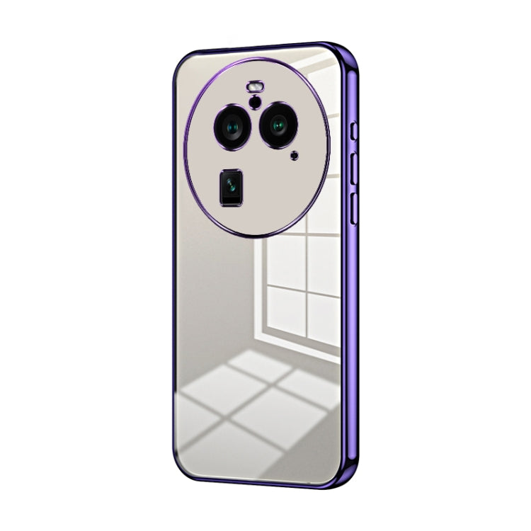 For OPPO Find X6 Pro Transparent Plating Fine Hole Phone Case(Purple) - OPPO Cases by PMC TechLife | Online Shopping South Africa | PMC TechLife | Buy Now Pay Later Mobicred