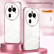 For OPPO Find X6 Pro Transparent Plating Fine Hole Phone Case(Transparent)