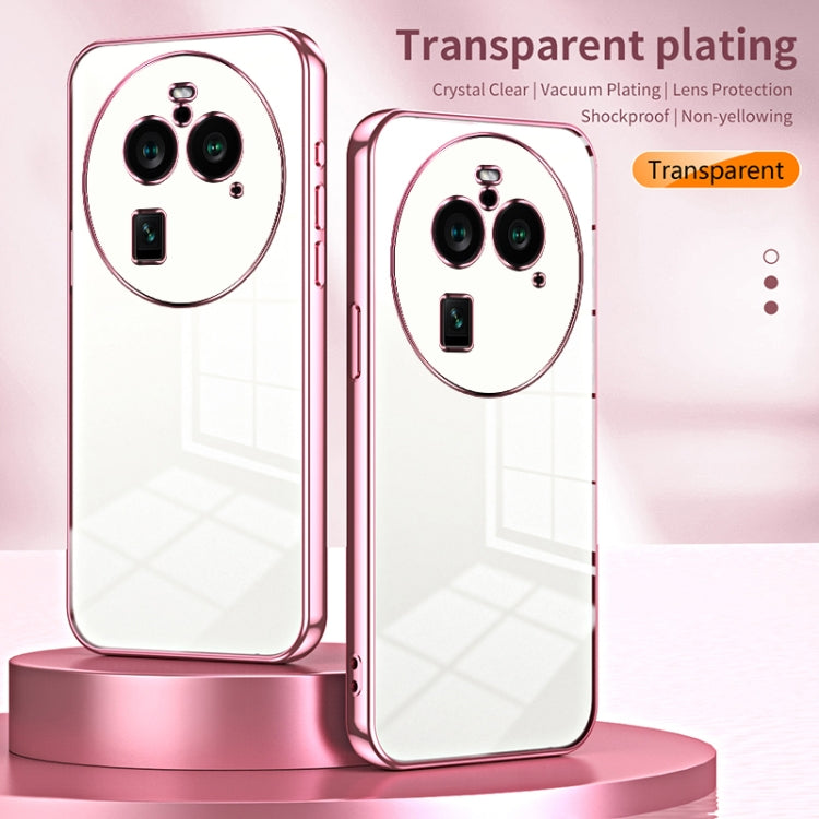 For OPPO Find X6 Pro Transparent Plating Fine Hole Phone Case(Transparent)