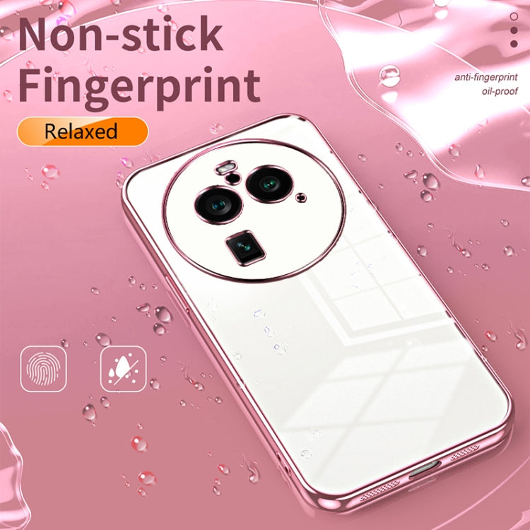 For OPPO Find X6 Pro Transparent Plating Fine Hole Phone Case(Silver)