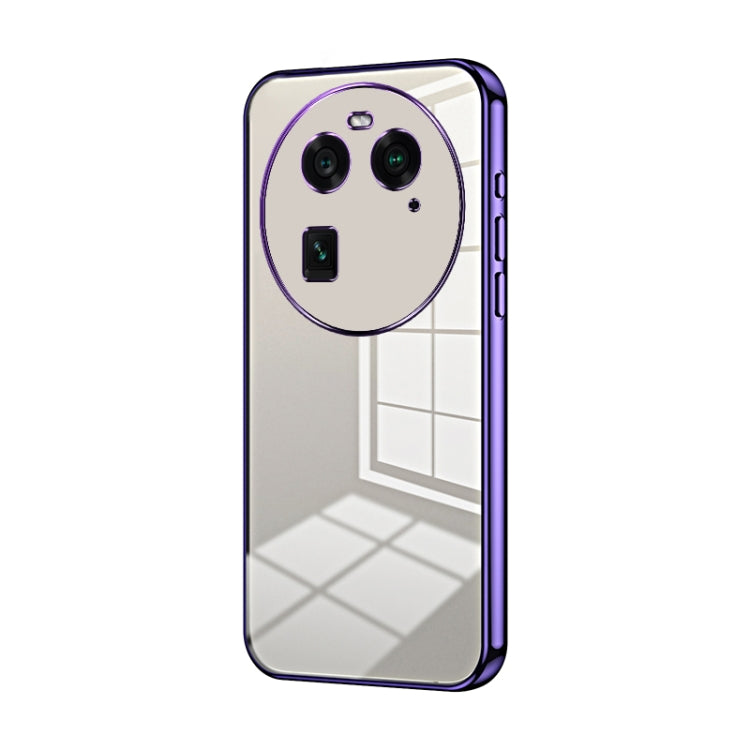 For OPPO Find X6 Transparent Plating Fine Hole Phone Case(Purple) - OPPO Cases by PMC TechLife | Online Shopping South Africa | PMC TechLife | Buy Now Pay Later Mobicred