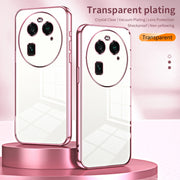 For OPPO Find X6 Transparent Plating Fine Hole Phone Case(Gold)
