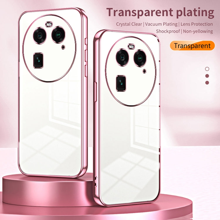 For OPPO Find X6 Transparent Plating Fine Hole Phone Case(Gold)