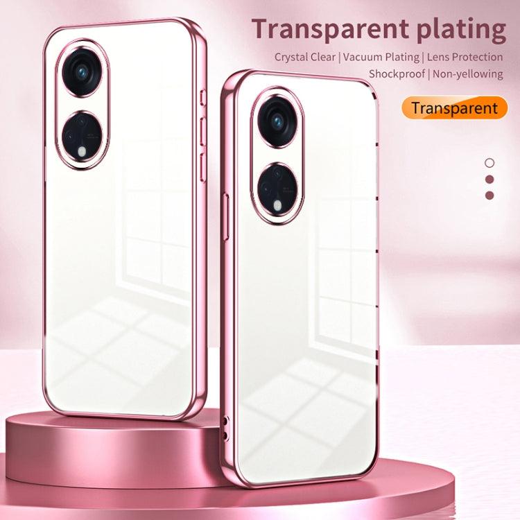 For OPPO Reno8 T 5G Transparent Plating Fine Hole Phone Case(Purple)