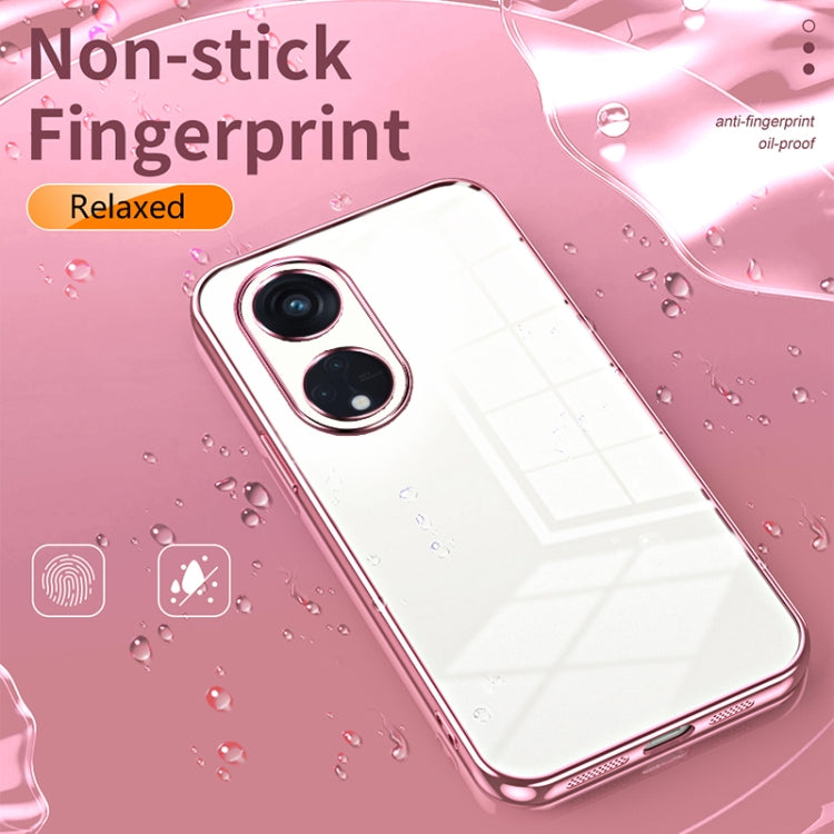 For OPPO Reno8 T 5G Transparent Plating Fine Hole Phone Case(Purple)