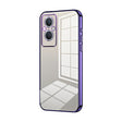 For OPPO Reno7 Z 5G / F21 Pro 5G Transparent Plating Fine Hole Phone Case(Purple) - OPPO Cases by PMC TechLife | Online Shopping South Africa | PMC TechLife | Buy Now Pay Later Mobicred