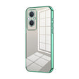 For OPPO Reno7 Z 5G / F21 Pro 5G Transparent Plating Fine Hole Phone Case(Green) - OPPO Cases by PMC TechLife | Online Shopping South Africa | PMC TechLife | Buy Now Pay Later Mobicred