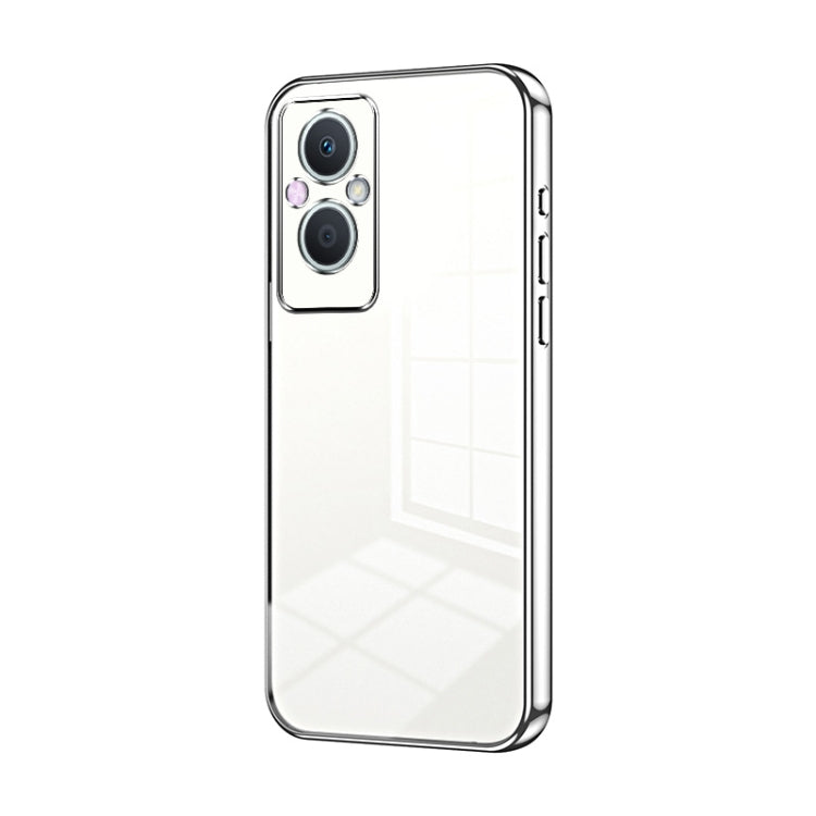 For OPPO Reno7 Z 5G / F21 Pro 5G Transparent Plating Fine Hole Phone Case(Silver) - OPPO Cases by PMC TechLife | Online Shopping South Africa | PMC TechLife | Buy Now Pay Later Mobicred