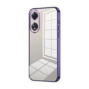 For OPPO A58 5G / A58x 5G Transparent Plating Fine Hole Phone Case(Purple)