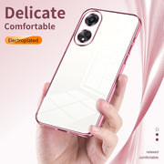 For OPPO A58 5G / A58x 5G Transparent Plating Fine Hole Phone Case(Purple)
