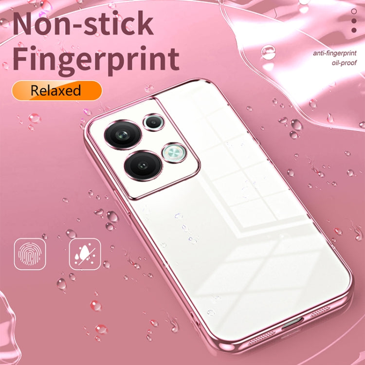 For OPPO Reno9 Pro+ Transparent Plating Fine Hole Phone Case(Black)
