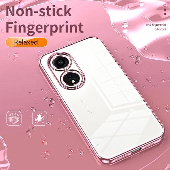 For OPPO A1 Pro Transparent Plating Fine Hole Phone Case(Green)